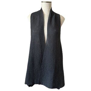 Eileen Fisher Sleeveless Wool Cardigan Womens Size M Ribbed Knit Sweater Vest